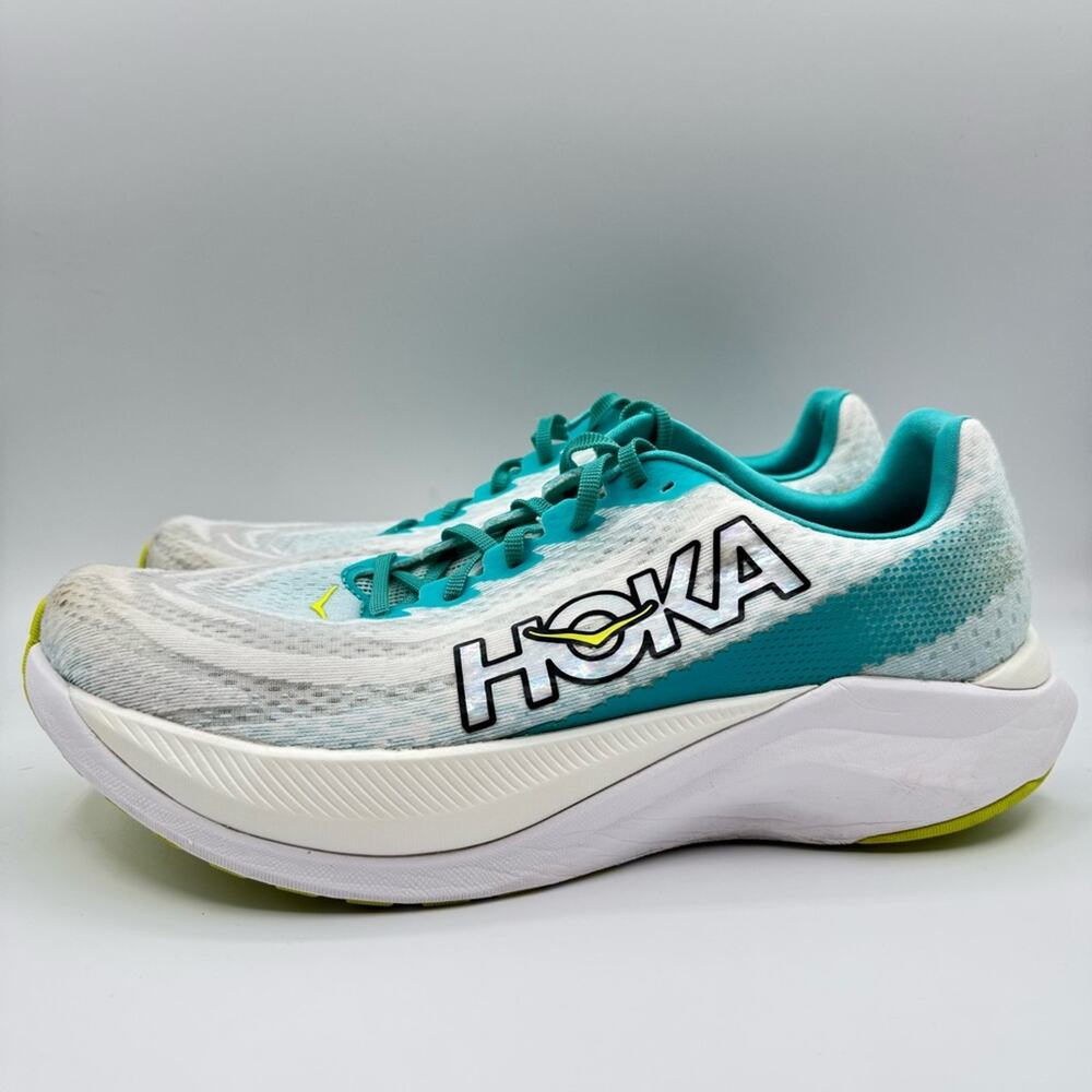 Hoka One One Mach X White Blue Glass Road-Running Sneakers Men’s Size 11.5 - Picture 4 of 9